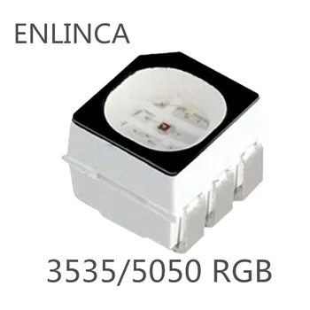 

10-500pcs 3535 5050 SMD RGB Bule Green Red LED Chip Digital Pixels Black as WS2812B Leds DC5V