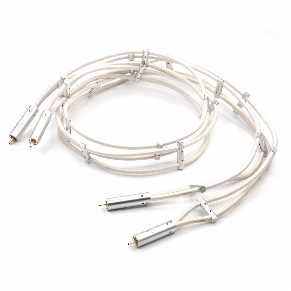 US $170.00 YTER Argento The Flow Hi Fi Audio RCA Cable Interconnect Cable HIEnd Signal Cable For CD Amplitier