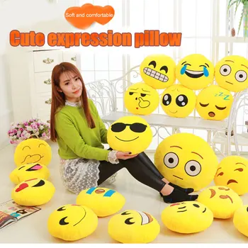 

Lovely Expression Plush Toy Cushion Cute Soft Birthday Gift for Children Kids Girlfriend @LS