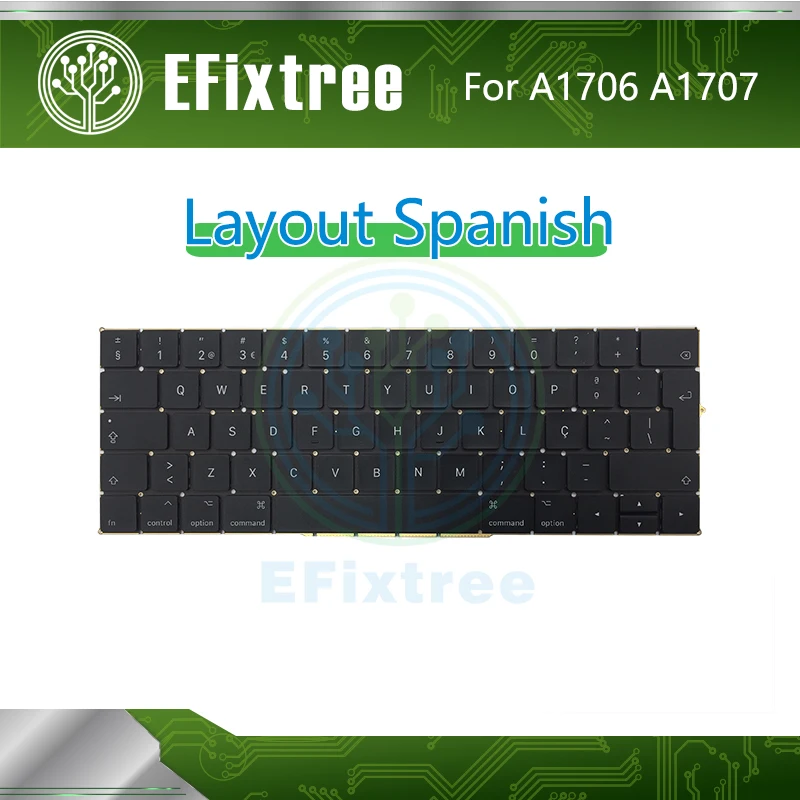 

New Spanish For Macbook Pro Retina 13" 15''A1706 A1707 Keyboard Layout r EMC 3071 3163 3072 3162 'QWERTY'