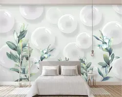 Beibehang современный минималистский росписи обоев 3D стерео мяч листьев растений ТВ задний план стены гостиная спальня обои
