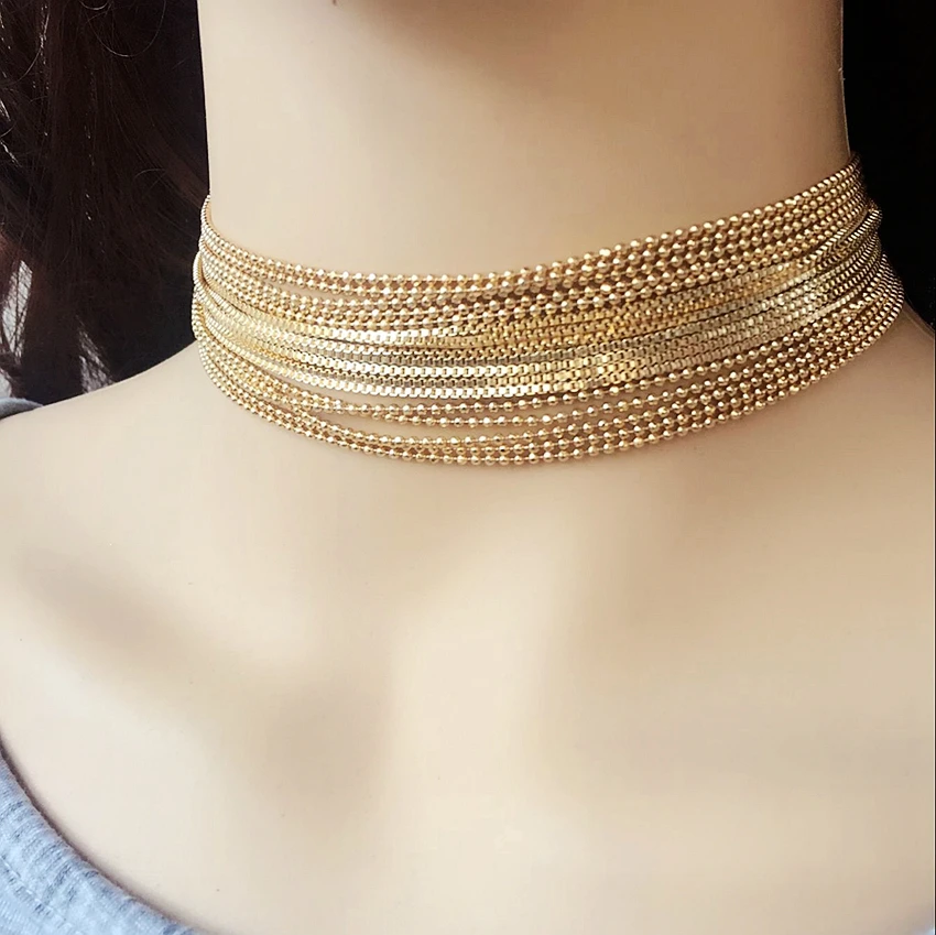 

Free Shipping Fashion Gold Chain Choker Sweet Necklace