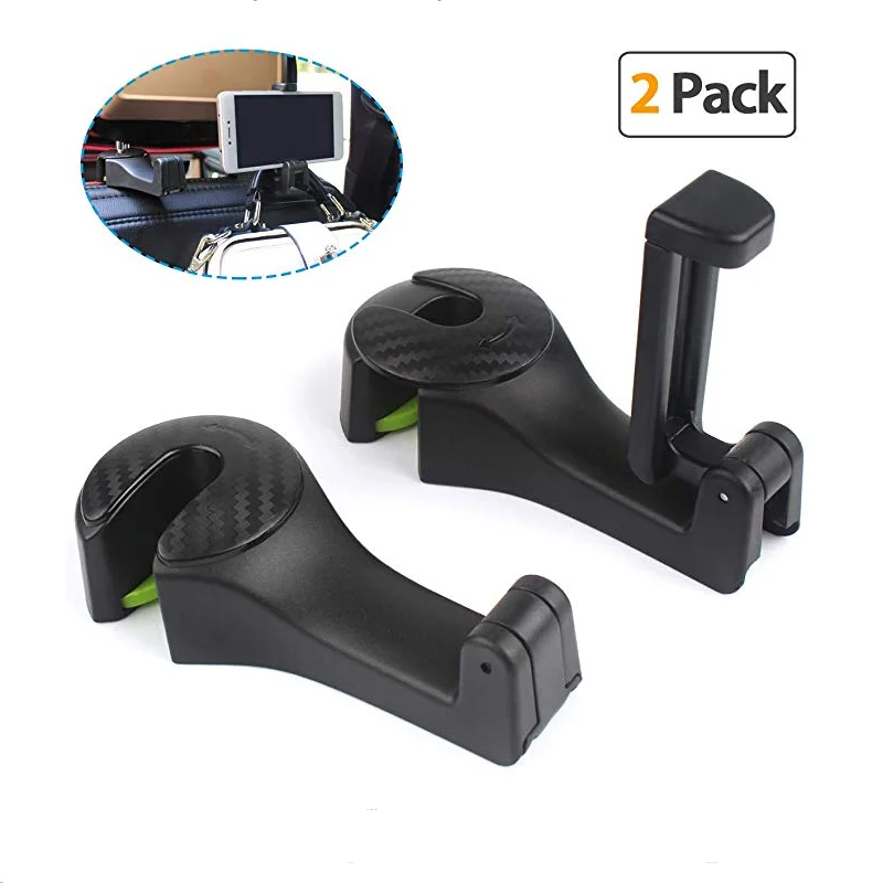 

Car Headrest Hooks 2PCS for Car Seat Hook Holder with Cell Phone Bracket StandHolding Phones and Purses,Bags
