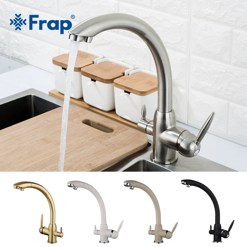  Frap New Arrival Black Kitchen sink Faucet Mixer water Tap 180 Degree Rotation with Water Purificat - 32872147210