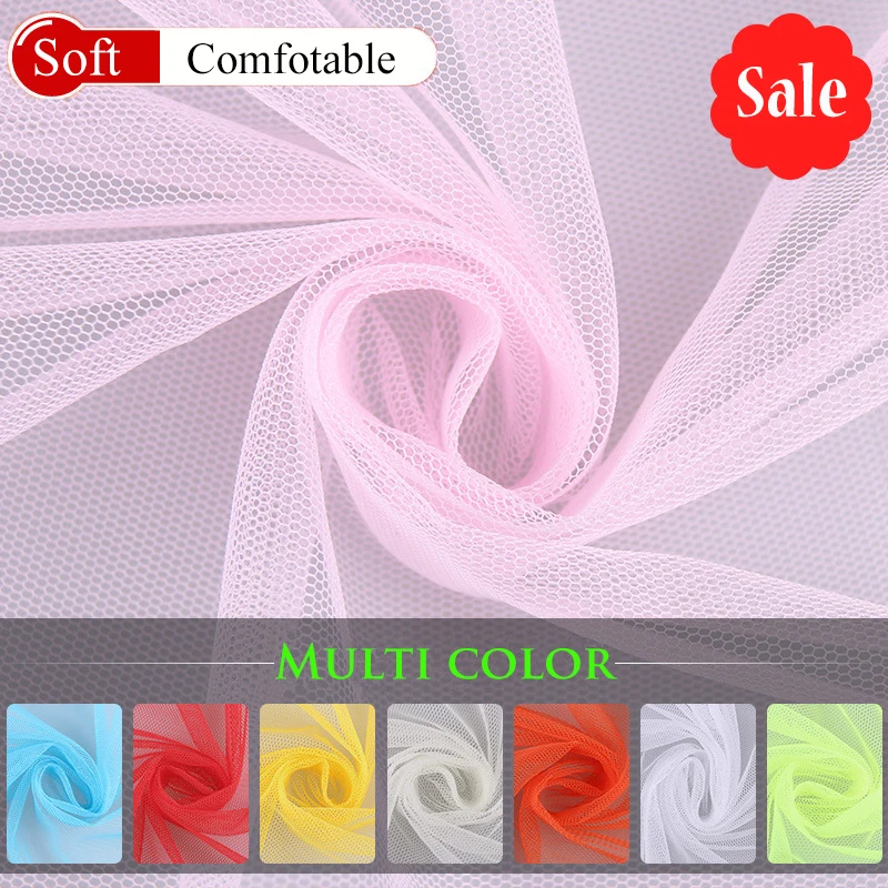 

27 Color 1x1.6m Inelastic Soft Lace Mesh Fabric Mosquito Net DIY Veil Clothes Wedding Home Decoration Sewing Accessories
