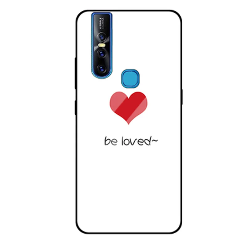 ДЛЯ vivo S1 случае сплошной цвет Закаленное стекло телефон чехол для vivo S 1 V1831A V1831T случаях vivo S1 градиент стекло оболочки 6,53