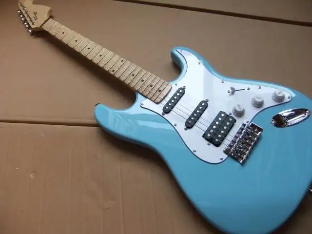 

Wholesale Yngwie Malmsteen ST 6 string electric guitarra guitar Scalloped maple fretboard in light blue 100720-22