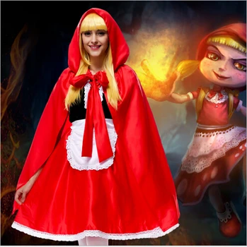 

New Arrival Little Red Riding Hood Cosplay Clothing Halloween Stage Costumes Little Red Riding Hood Cosplay Dress for kid/adult