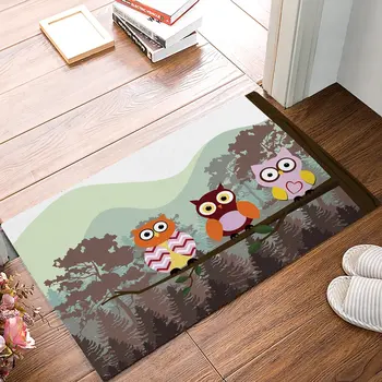 

Funny Forest Owl Door Mats Kitchen Floor Bath Entrance Rug Mat Absorbent Indoor Bathroom Decor Doormats
