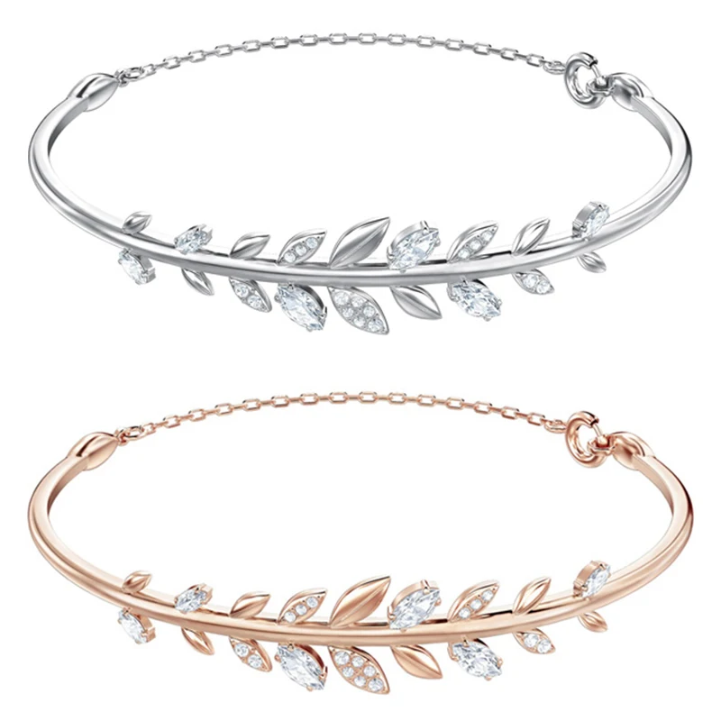

Kaliyah 100% Silver Leaves 1:1 Original Has The Type Of High Quality Bracelet Jewelry Free Mail Women