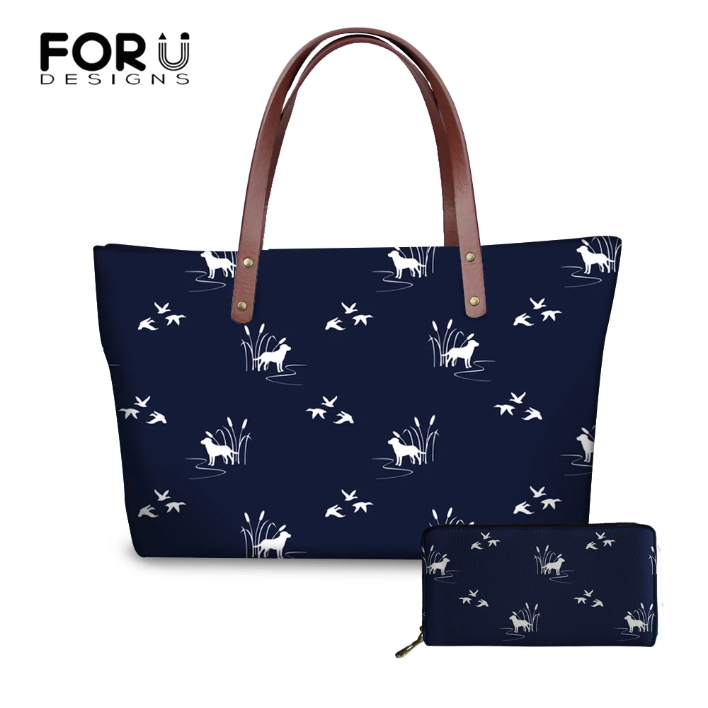 

FORUDESIGNS Female Shoulder Bags Dog Ducks Dark Pattern Handbags Women Ladies Hand Bags High Capacity Tote Bags & Wallets Girls