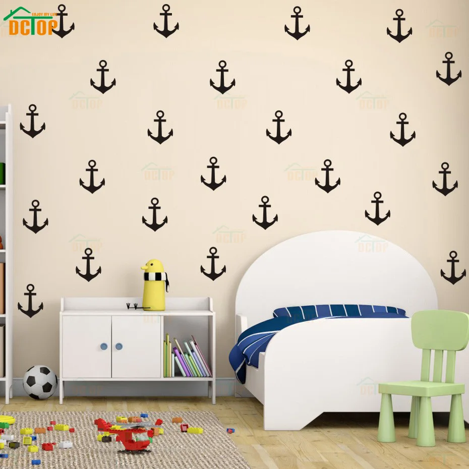 

27Pcs/set Little Anchor Wall Sticker DIY Baby Nursery Rooms Home wall Decor Vinyl Art Mural Decal for Kids Room Bedroom Decals