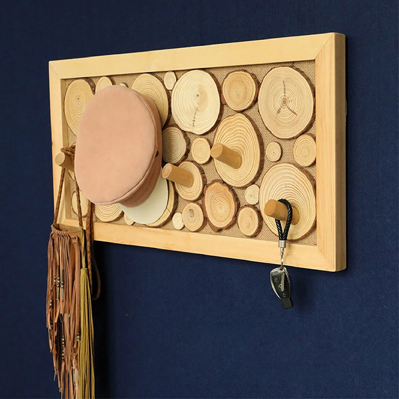 

Creative Wall Solid Wood Hook Wall Personality Wooden Wall Hanging Clothes Rack Cloakroom Living Room Wedding Party Decoration