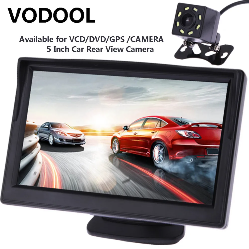 VODOOL 5inch TFT LCD Car Rear View Display Monitor Waterproof Night Vision Reversing Backup Rearview font