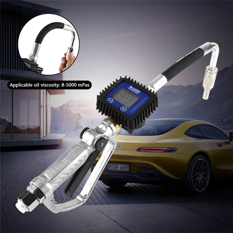 Digital Flow Meter Sensor Indicator Counter Fuel Gasoline Petrol Oil Refueling Gun Flowmeter Nozzle Aluminum Gas Station Inject (1)
