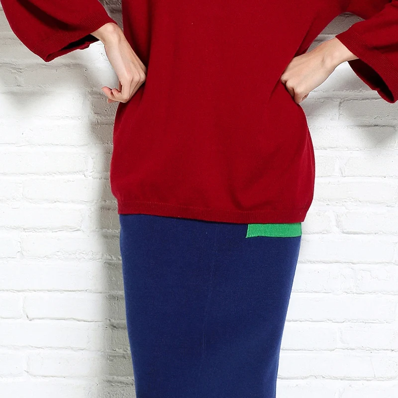 HZYRMY Spring Autumn New Women' Cashmere Sweater Fashion Loose large size V-Neck Solid color Wool pullovers Long sleeve Sweaters Sweaters