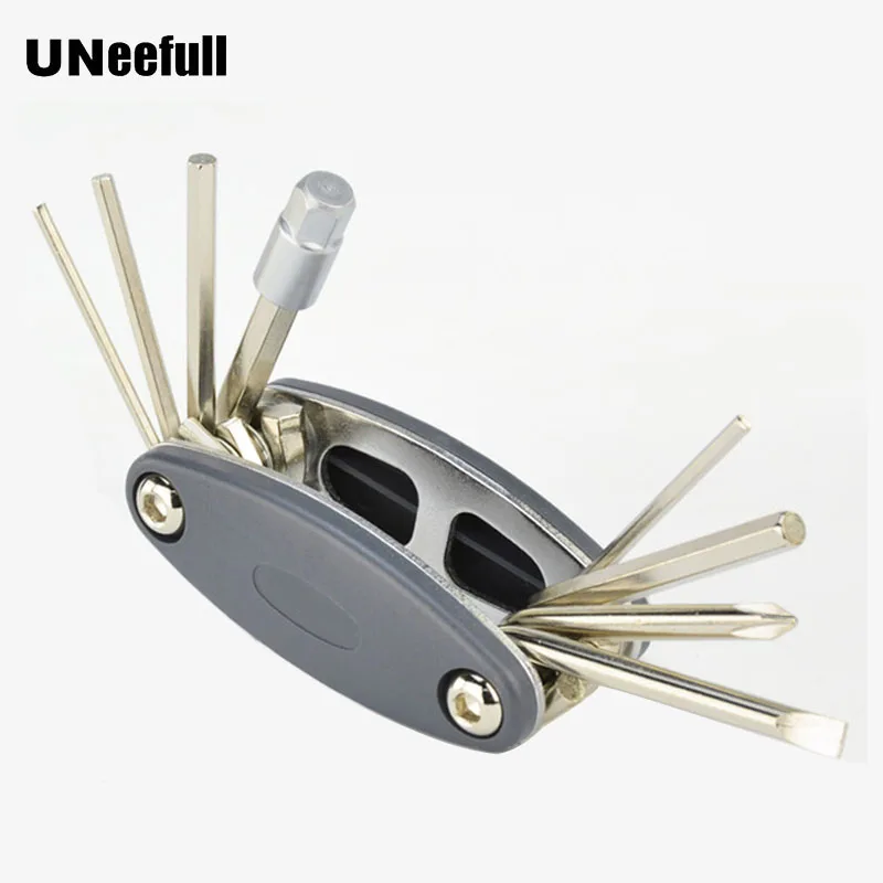 UNeefull Multi function 9 In 1 Folding Bike Wrench,Hexagon Wrench