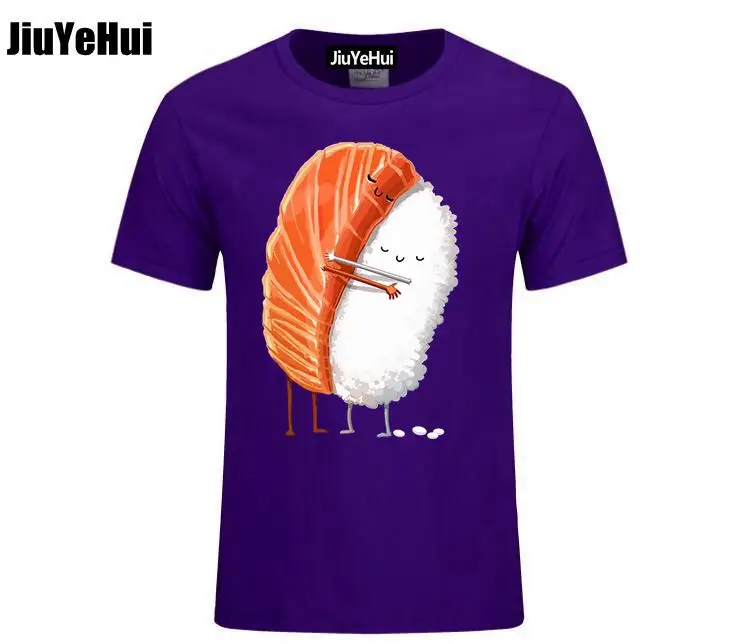 Crazy Salmon Sushi Hug T Shirts mens Custom Short Sleeves kawaii Family T-shirts Men teenage Boys Tops tees hipster summer dress Crazy Salmon Sushi Hug T Shirts mens Custom Short Sleeves kawaii Family T-shirts Men teenage Boys Tops tees hipster summer dress