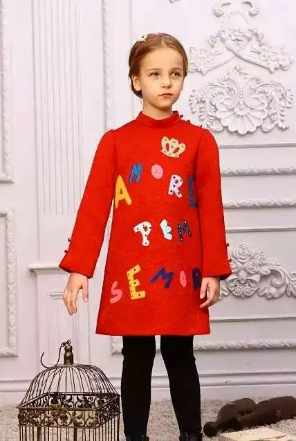 

Girls Dress Brand Baby Girl Cloth Kids Dress for Girls Painting Green Princess Dress With Letters Girl Autumn Children Dress