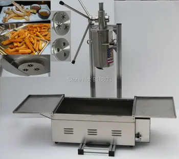 

(3 in 1) 5L Manual 3 Solid Holes Churros Maker Machine with Cutter + Working Stand + 25L 220v Electric Deep Fryer