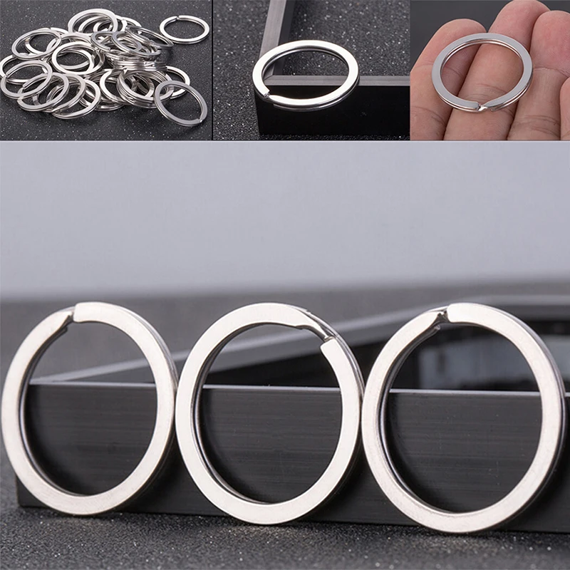 30PCS DIY Polished Silver Split Ring Keyrings Key Chain Hoop Loop Key