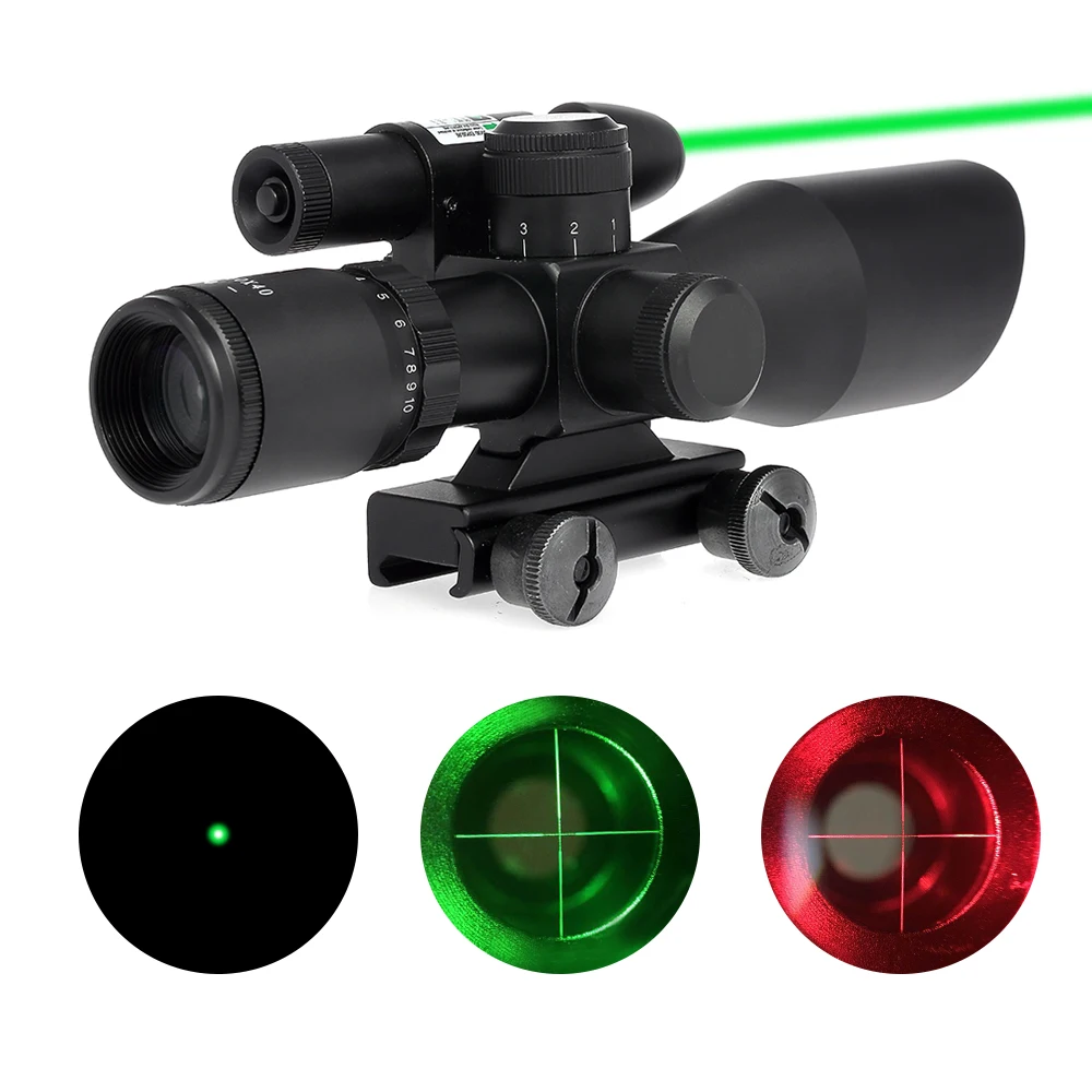

SEIGNEER Tactical Hunting Rifle Scope 2.5-10x40 Red Green Illuminated Mil-dot Gun RifleScopes Optics Sight Scope for Hunting