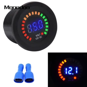 

Mgoodoo Car Motorcycle Waterproof Voltmeter Blue LED Digital Panel Display Voltage Volt Meter DC 12V IP65 Auto Instrument Gauges