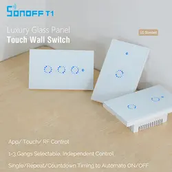 Sonoff T1 нам сенсорный выключатель света Wi-Fi стены пульт контроллер для умного дома работать с Alexa с 315 RF 600 W/gang