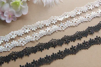 

Black and white Hollow out flowers venice lace trim Diy sewing accessories polyester embroidery lace trim1.8cm Width 10yards/lot