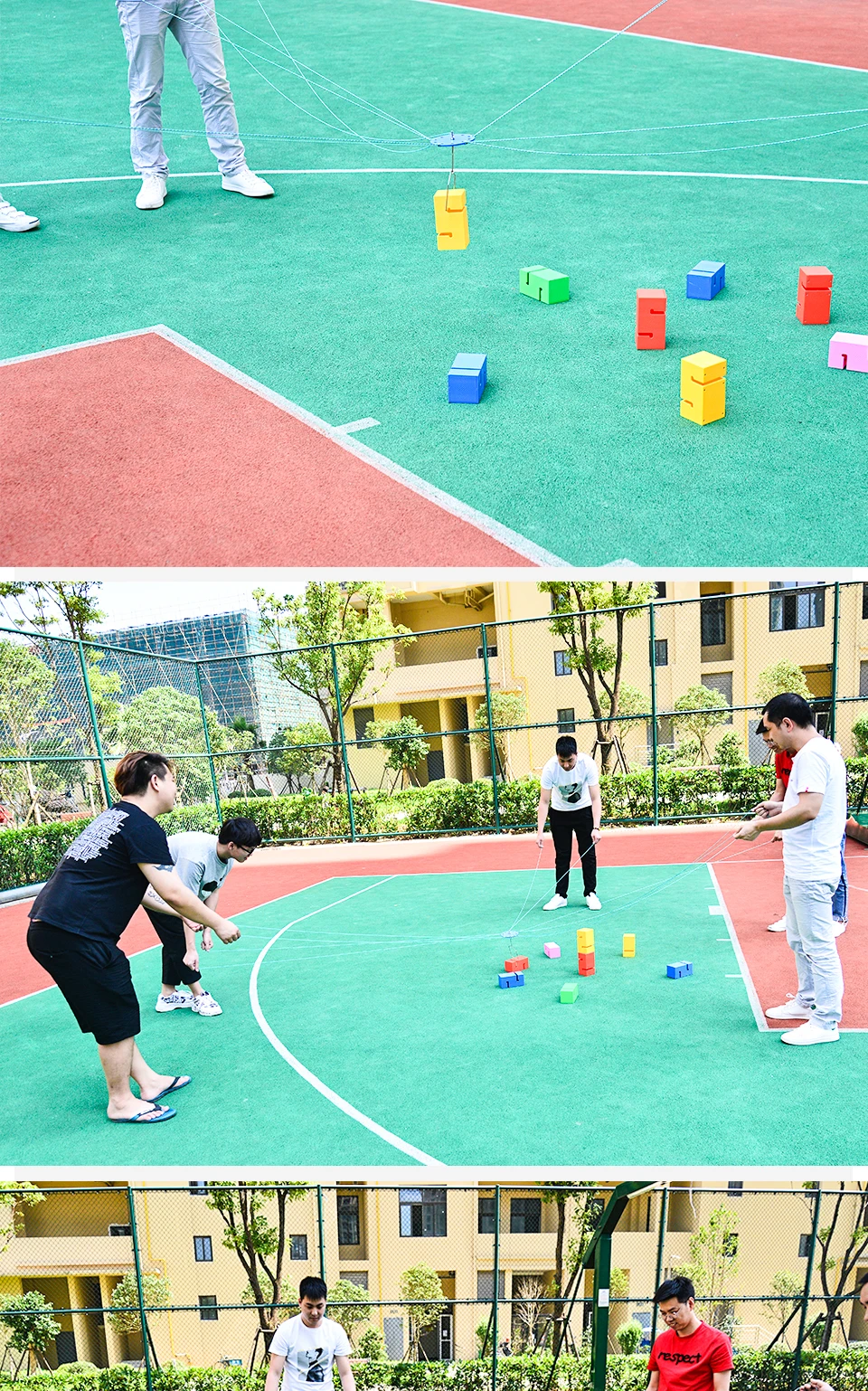 Kids School Together to Build Tower Games Kindergarten Teamwork Outdoor Fun Sports Toy Children Kids Sensory Training Toy Games