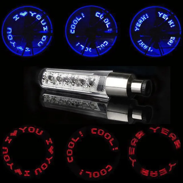 Best Offers 2018 High Quality Bicycle LED Bike Wheel Tire Spoke Decorate Light MTB Valve Flash Letter Neon Lamp #277535 