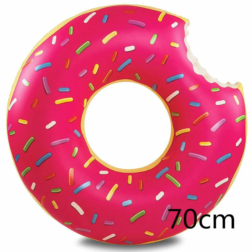 pink 70 cm Круг для плавания пончик цветной безопасный плотный плавающий летний открытый пляж вечерние стильные милые взрослые дети пончик круг для плавания - Цвет: pink 70 cm