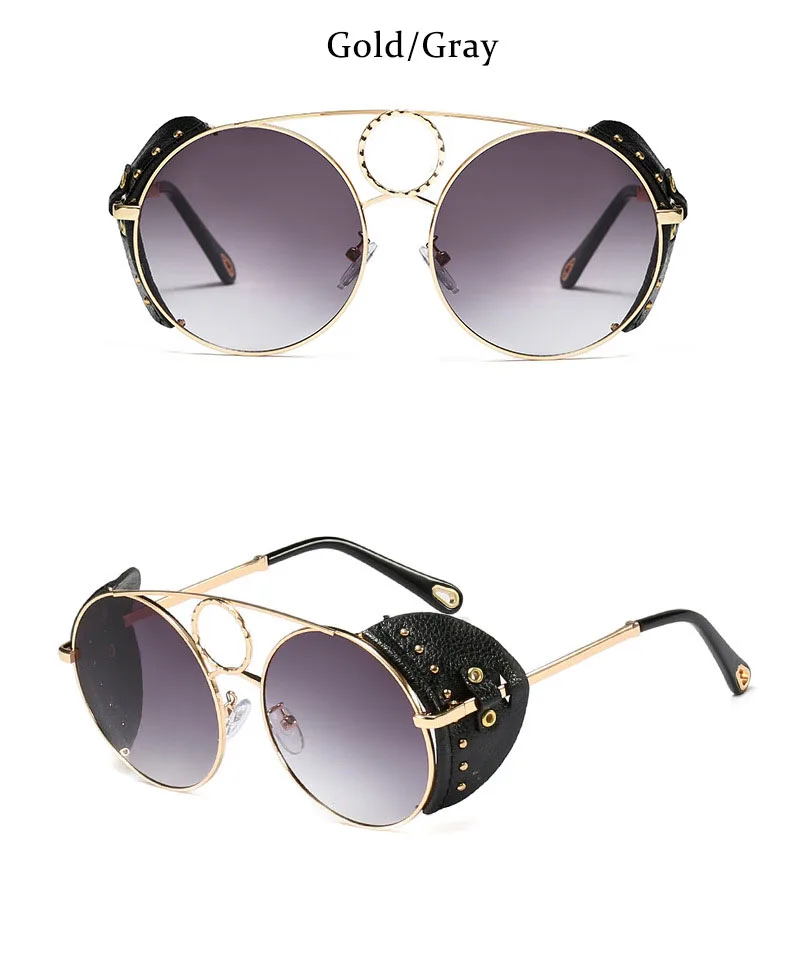 Солнцезащитные очки женские роскошные круглые стимпанк мужские очки Модные Винтажные градиентные черные женские солнечные очки оттенков для женщин