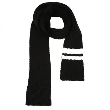 

Children Scarf Bohemia Boy Girl Perforated Knitting Shawl Contrast Stripes Rectangle Scarf Simple Solid Color Scarves echarpe A9
