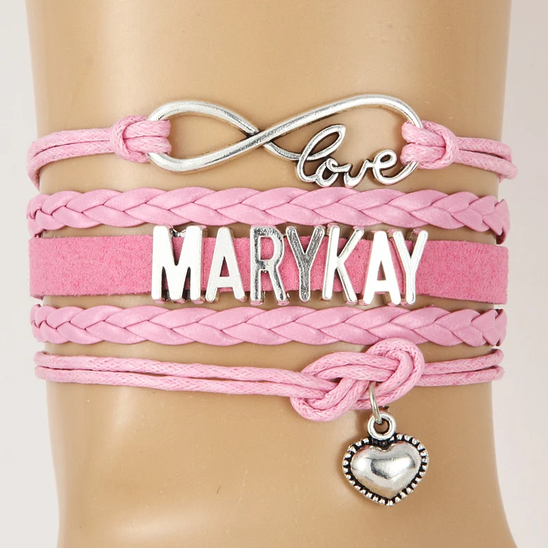 Браслет NCRHGL Infinity love MARY KAY браслеты с сердечками плетеные кожаные из искусственной