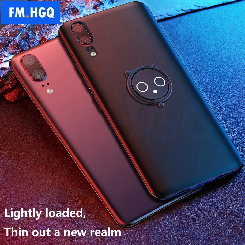 

Ring Holder Phone Case for Huawei P20 Pro P20 Magnetic Car Stand Soft TPU Silicone Shockproof Cover for Huawei P20 Lite Case