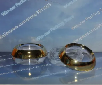 

50g Transparent Acrylic Round Container Gold with Clear Window Cap Cosmetics Pot, Empty Capsule Bottle Small Jewelry Storage box