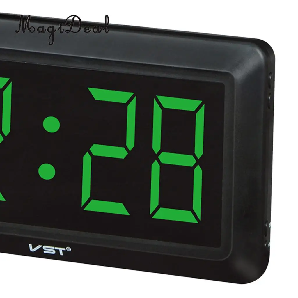 Practical Table Desk Clock Wall Digital LED Clock 24 Hour Display with AAA Backup Battery Memory Function EU Plug