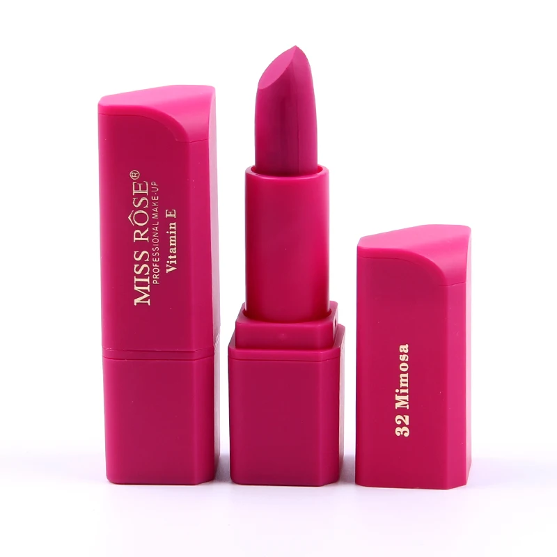 

32# MISS ROSE authentic square tube matte fog face lipstick autumn and winter lipstick brown red dry rose lipstick