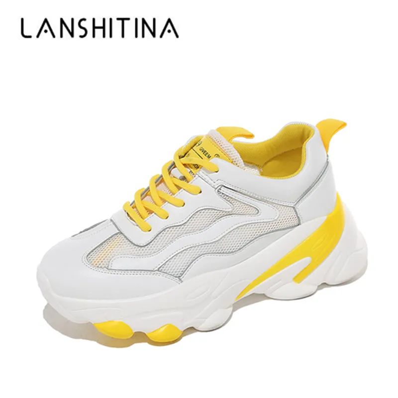 

Fashion 2019 Platform Women Vulcanize Shoes Lace Up Summer Comfortable Walking Flat Sneakers Women Breathable MESH Casual Shoes