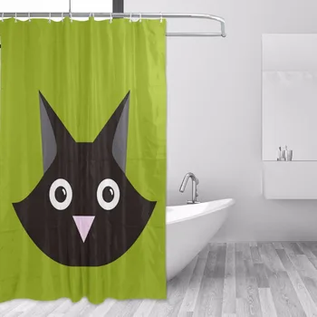 

152x183cm Green Blue Shower Curtain Waterproof With Hooks Mildew Mold Resistant Polyester Shower Curtains Cute Cartoon Animals