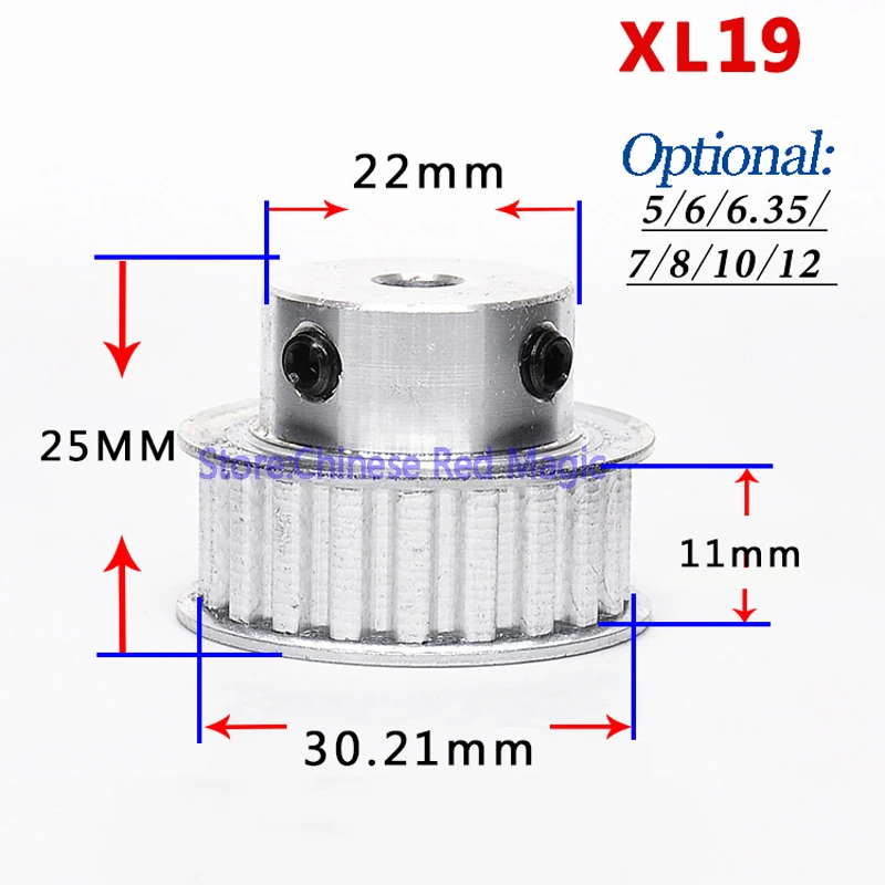 XL16-XL17-XL18-XL19-XL20-16-20tooth-Timing-Pulley-Aluminum-3D-Printer-Parts-XL-teeth-Bore (2)