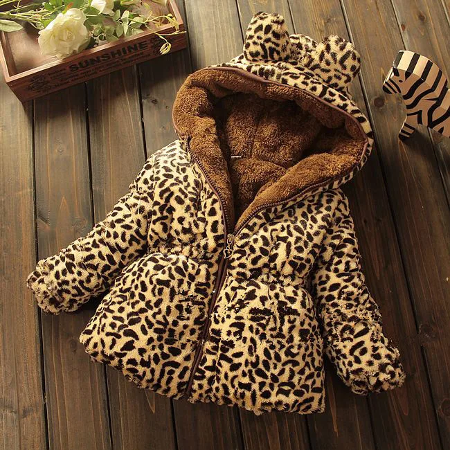 Пальто из искусственного меха детская леопардовая одежда для малышей г. теплые куртки с капюшоном для девочек толстые