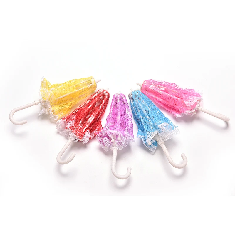 Umbrella Doll Accessories Handmade Doll s Plastic Lace Umbrella For Barbie dolls toy