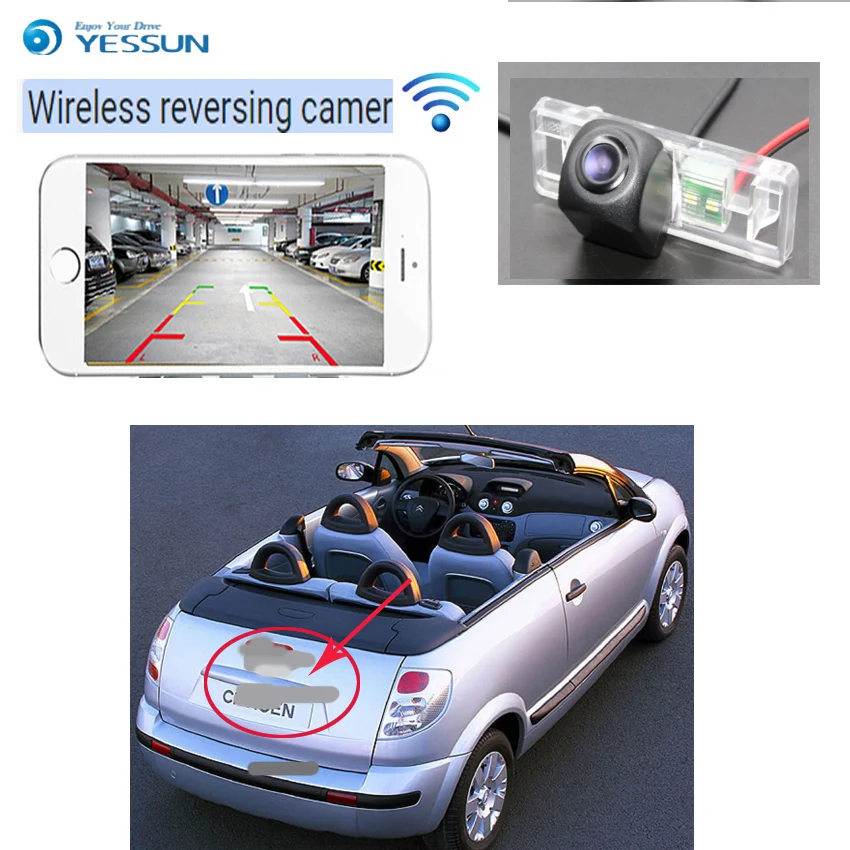 YESSUN  For Citroen C2 C3 C4 C5 C6 C8 ZX DS5 DS 5 Night Vision Backup camera Parking Assistance license plate wireless camera