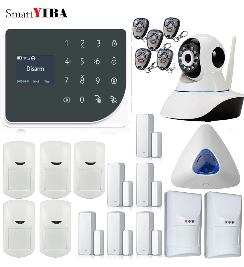 SmartYIBA Smart Home Security Alarm System APP Controlled Wifi Burglar Alarm System Video IP Camera PET Friendly Motion Sensor SmartYIBA Smart Home Security Alarm System APP Controlled Wifi Burglar Alarm System Video IP Camera PET Friendly Motion Sensor