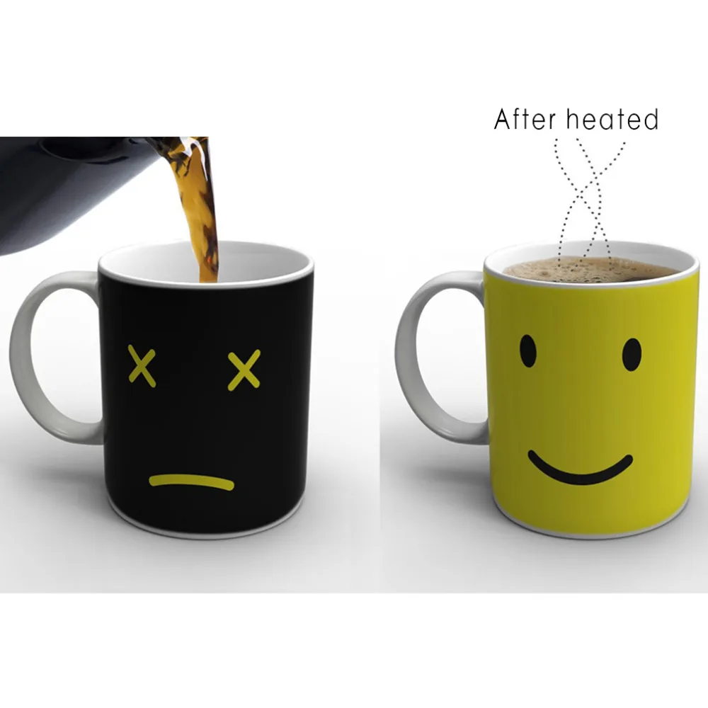 

Cartoon Heat Sensitive Mug Color Changing Cup Coffee Home House Magic Tea Reactive Cold Ceramic Coffee Tea Cup