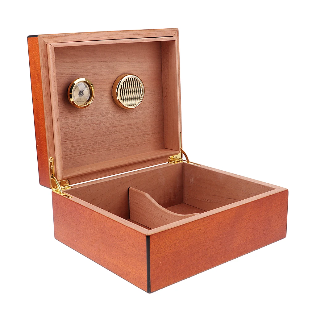Spanish Cedar Cigar Humidor W/ Humidifier Hygrometer Cigar Box Case