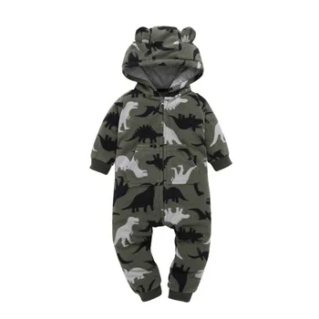 

Autumn Winter Kids Cute Clothes Baby Boys Polar Fleece Long-sleeved Printing Jumpsuit Warming Dressing 2018