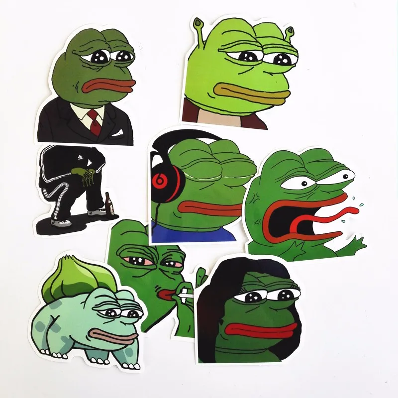 TD ZW, 8 шт., веселая наклейка "Sad Frog" для автомобиля, ноутбука, багажа, скейтборда, мотоцикла, сноуборда, телефона, наклейка, игрушка, Pegatina, наклейка s